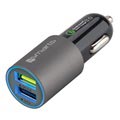 Chargeur Voiture Rapide Double USB 4smarts QC3.0 - 6A - Gris