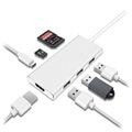 Adaptateur USB 3.1 Type-C 7-en-1 - HDMI, USB 3.0, Carte SD, Type-C
