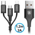 Câble 3-en-1 USB vers Lightning, Type-C, MicroUSB Baseus