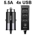 Chargeur Voiture Baseus Enjoy Together - 4x USB, 5.5A - Noir