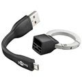 Câble MicroUSB Goobay Keychain - 0.1m - Noir