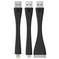 Kit de Voyage USB Mophie - Lightning, 30 broches, MicroUSB - Noir
