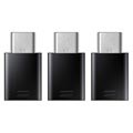 Adaptateur microUSB/USB Type-C Samsung EE-GN930KB - Noir - 3 pièces