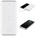 Chargeur Sans Fil Qi / Batterie Externe Puro Slim - USB, Type-C - 8000mAh - Blanc
