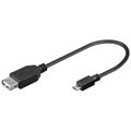 Câble Adaptateur Micro-USB OTG Qnect - 20cm - Noir