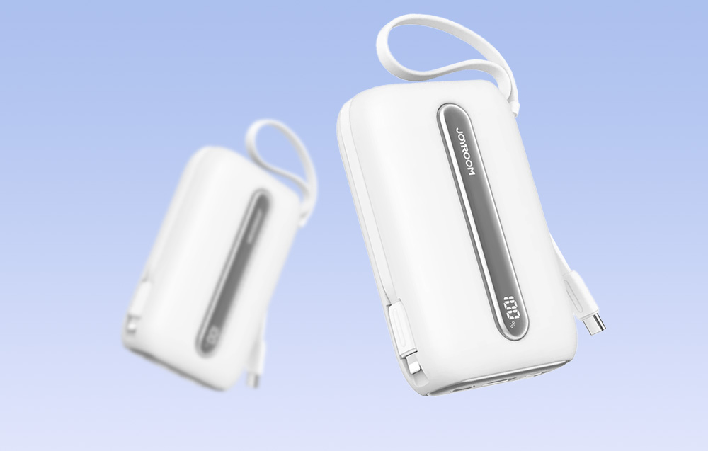 Joyroom JR-L012 Plus 20000mAh Power Bank avec câbles USB-C et Lightning - 22.5W - Blanc